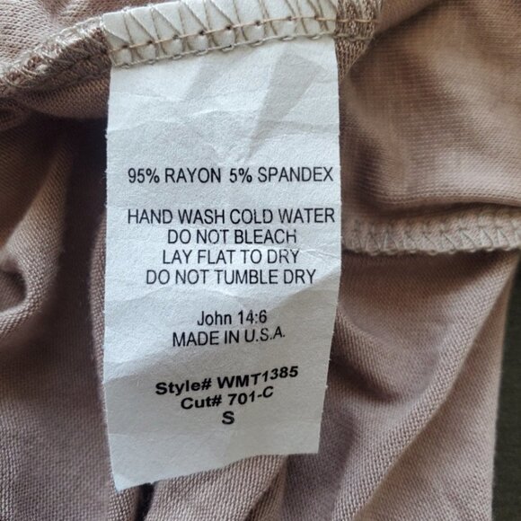 Women's Long Sleeve V-Neck Crisscross Fashion Top, Small, Taupe - Picture 8 of 9